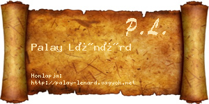 Palay Lénárd névjegykártya